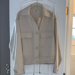 Light Beige Women's Utility Shirt Jacket